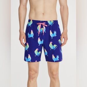 NWT Chubbies ‘Dark Blue Rooster’ Swim Trunks, Size XXL